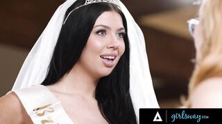 GIRLSWAY - Good Bridesmaid Emma Magnolia Shows Bride-To-Be Holly Day How A Real Striptease Is Done