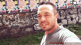Fucking into a outdoor bar with a blonde on a date