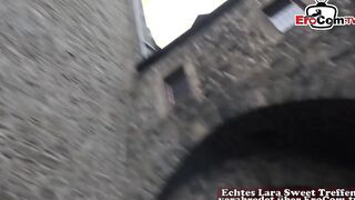 Young half-african woman seduced inside sex outdoor