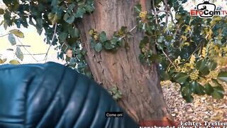 Young woman inside nylons recorded on a real blind date