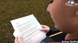 Young woman inside nylons recorded on a real blind date