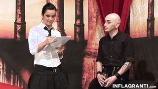 Kinky dark hair sub gets waxen and toyed