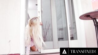 TRANSFIXED - Stuck Rich Transgender Brittney Kade Has Her Butt Spread By Her Hung Pervert Pool Bro