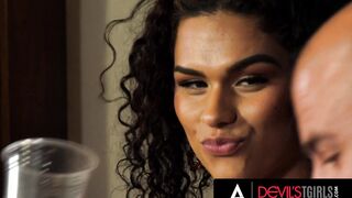 DEVILS TGIRLS - Beauty And Vulgar Shemale Gets Her Huge Butt Plumbed By A Long Cock