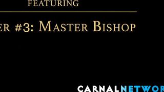 Bishop Angus continued to fuck the boy's mouth while fingering his hole
