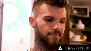 TRANSFIXED - Bae Shemale Erica Cherry & Gracie Jane Team Up To Sandwich Boned A Beauty Dude They Just Seen