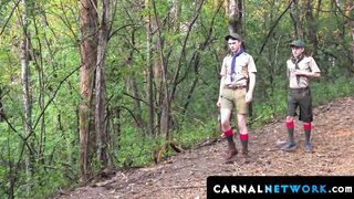 Cole Blue gently fucks Ian Levine in doggy-style against the tree but Ian wanted more