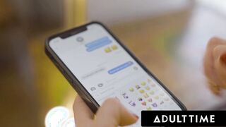ADULT TIME - Thin Aiden Ashley Lets Handsome Match Cumshot Her On Their First Date FULL CLIP