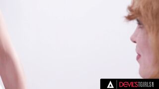 DEVILS TGIRLS - 2 Turned On Tgirl Take Turns Getting Their Assholes Screwed