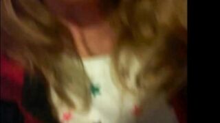 Naughty Chick Moves Panties To The Side To Play With Her Hairy Pussy