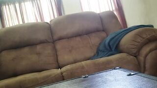 hot AF tattoed dark haired riding husband on the couch
