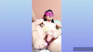 Double Inserting Fun. Tight Booty And Vagina, Sweet Squirt