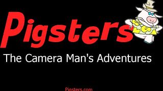 Older Cameraman Gets Turned On and Eats Young Red Head Vagina Before