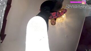 Gigantic bimbos shoeplay shows her stinky filthy socks