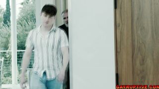 Hot ass licking session with stepdad and stepson