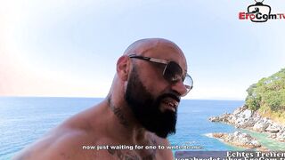 Public sex by the pool with a lusty Hispanic hoe