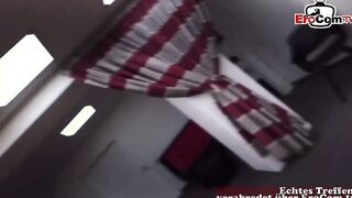 Unattractive old woman with tiny jugs pov