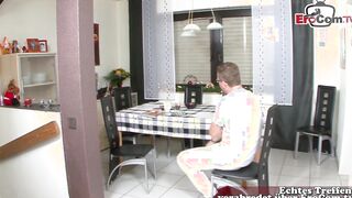 Mature German ex-wife into underwear having kitchen sex