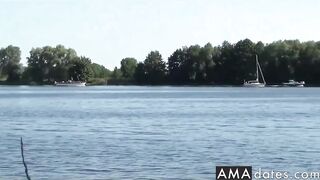 Public Sex Adventure: German Blonde Babe's Masked Mission