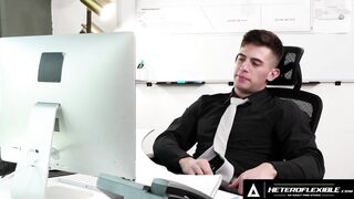 HETEROFLEXIBLE - Caught Jerking Off, Trevor Brooks Offer His Butt To Fucked To Hung Boss Jordan Starr