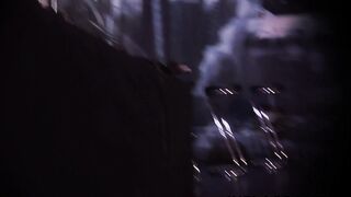 Trashy girlfriend fucks her ebony vibrator