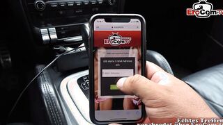 Fucking inside the vehicle at the drive-into with a vulgar MILF
