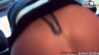 Fucking inside the vehicle at the drive-into with a vulgar MILF