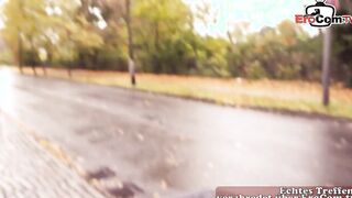 Fucking inside the vehicle at the drive-into with a vulgar MILF