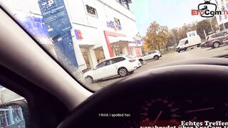 Fucking inside the vehicle at the drive-into with a vulgar MILF