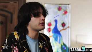 Mature stepmother welcoming her stepson