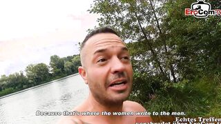 Outdoors sex date with fat German 19 yo