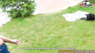 Outdoors sex date with fat German 19 yo