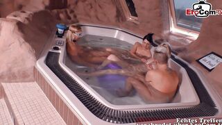 Lesbo group sex into the whirlpool at the swingers club