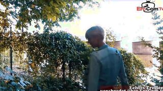Inked blonde recorded at a real sex met