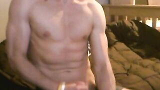 Muscular Twink Jacks Off His Big Cock