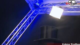 Anal gang bang inside the gentlemen's club with a goddess whore