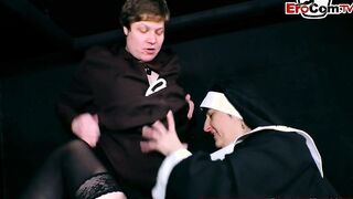 Sex inside church with an mature nun