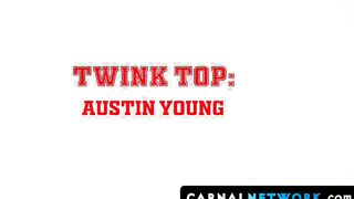 Sexy twink Austin Young rimming and topping a bearded daddy bear