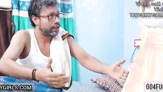 Indian desi Sexy Girlfriend Hardcore Sex With her Boyfriend and Father Threeesome sex