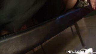Pierced goddess gets foot jizzed