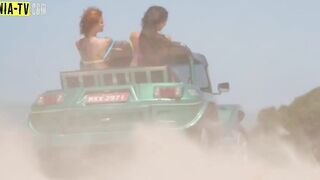 Lesbians venture naked into paradisiacal places in Brazil