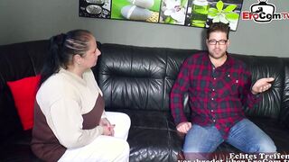 Older rides instructor with big jugs seduces