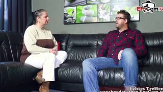 Older rides instructor with big jugs seduces