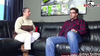 Older rides instructor with big jugs seduces