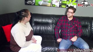 Older rides instructor with big jugs seduces