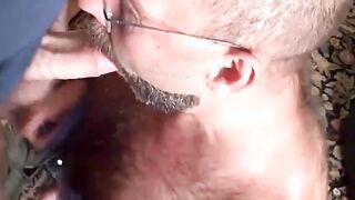 Chubby Bear Blows a Big Cock