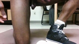 Big-Cock Black Army Stud Strokes in Office
