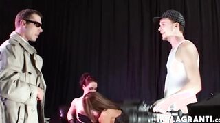 Long wenches gets fuck inside 3 way