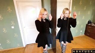 Pretty Stepsister Suck Dick in Front of the Mirror