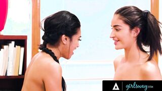 GIRLSWAY - College BFFs Emily Willis & Ember Snow Rough Banged! To Break Their Curse Before Graduation